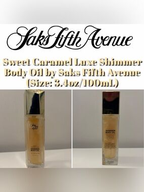 Saks Fifth Avenue Sweet Caramel Luxe Shimmer Body Oil (3.4oz/100mL) - New